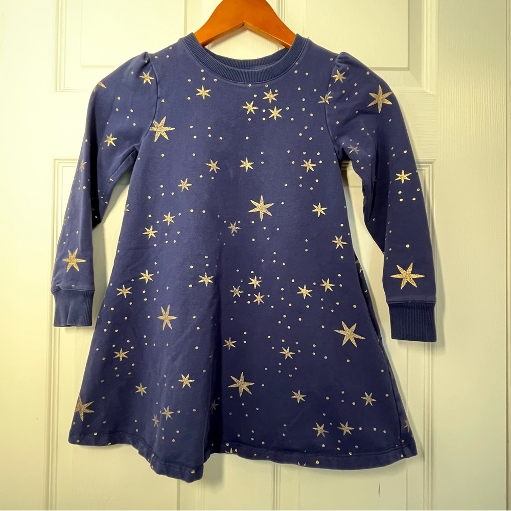 Hanna Andersson Navy Blue Star Dress Size 6/7